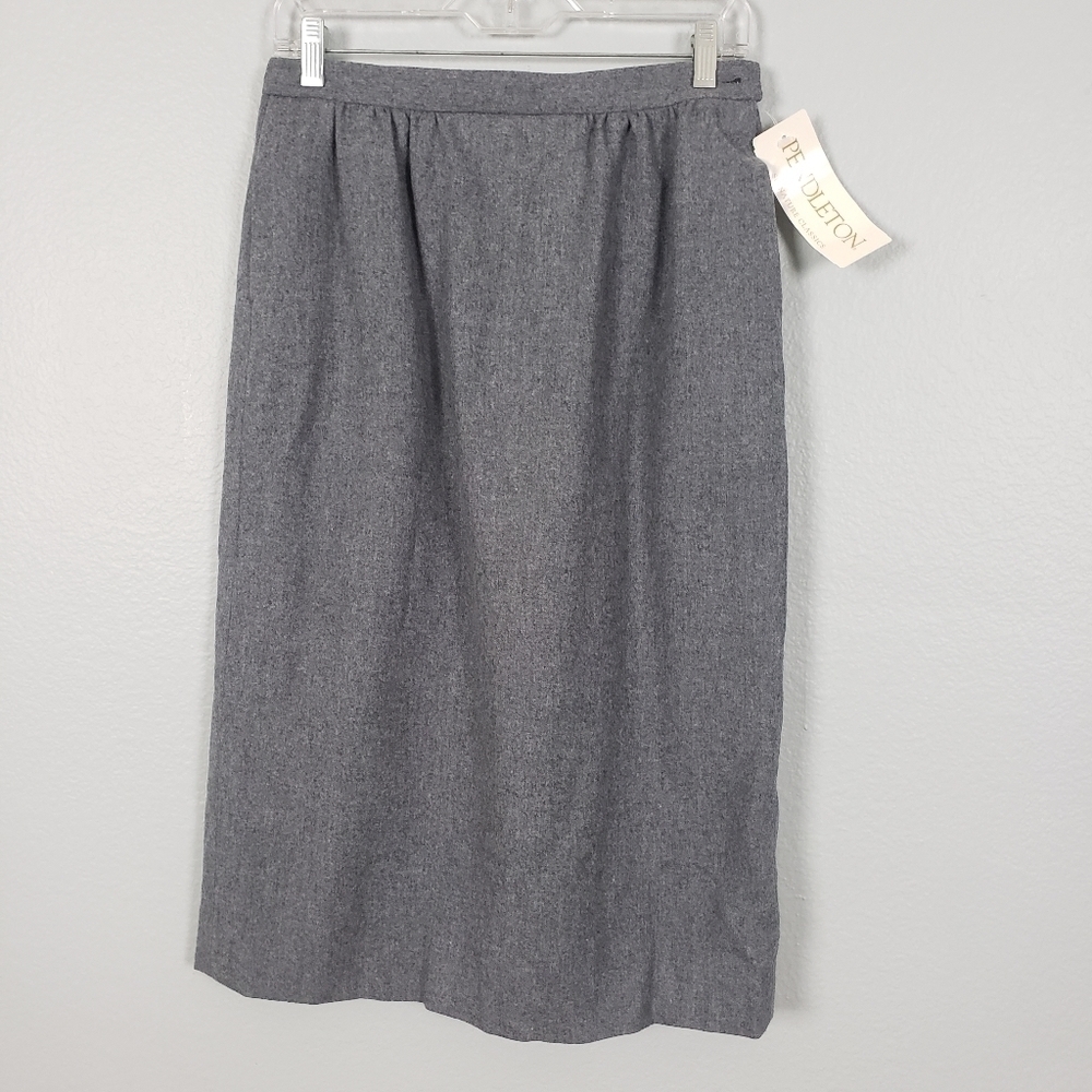 NWT VINTAGE PENDLETON 100% Virgin Wool Pencil High Waist Midi Skirt Sz 10